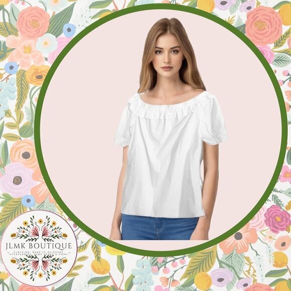 Vineyard Vines/Target Women's Off the Shoulder Short Sleeve Bardot Top - Picture 1 of 7